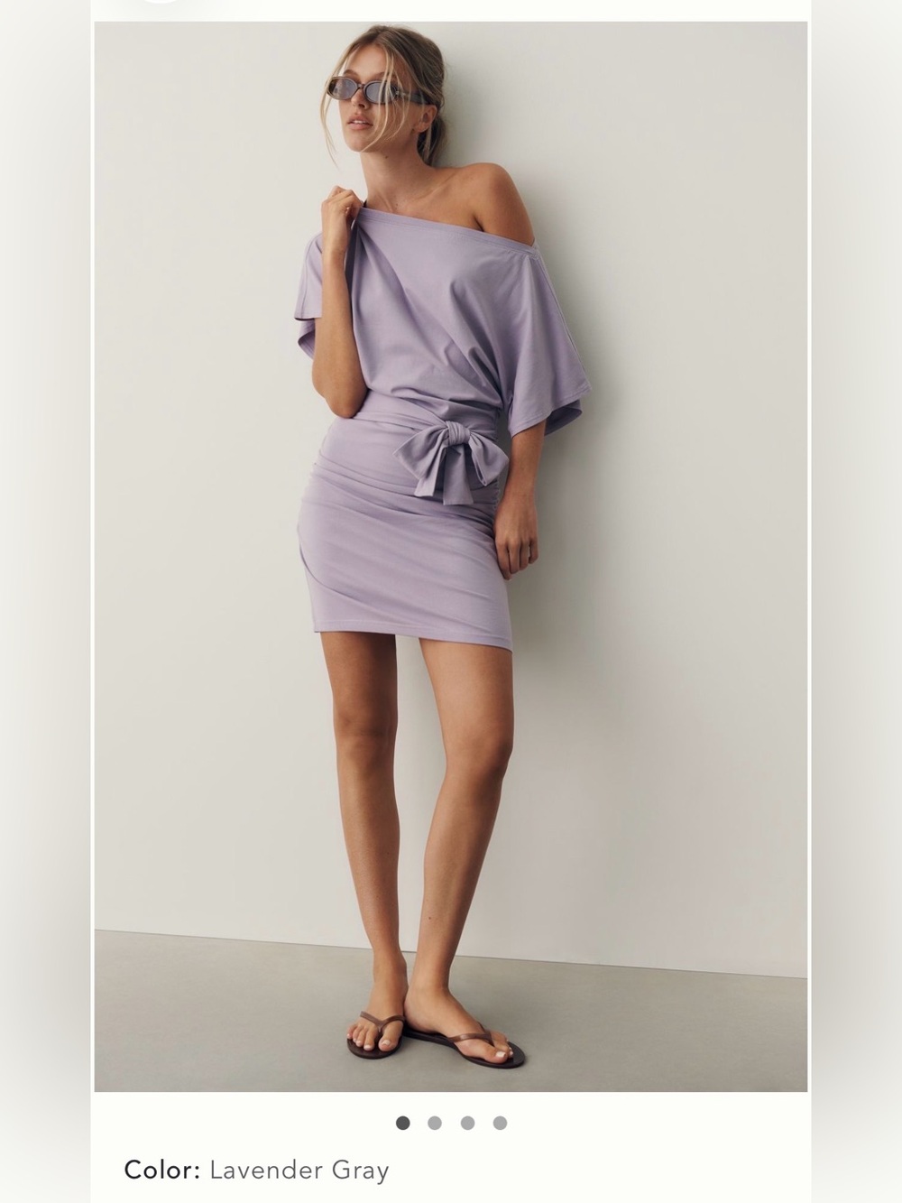 Anthropologie-Daily Practice Off-Shoulder Waisted Mini Dress